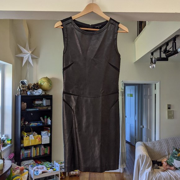 Theory Leather Mini Dress Size 4 - Picture 1 of 9
